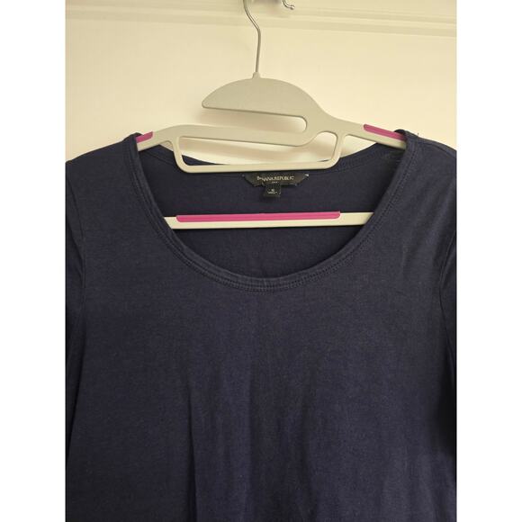 Women's Banana Republic Navy Blue Short Sleeve Tee Cutout Sleeves | Size Small - Picture 4 of 7